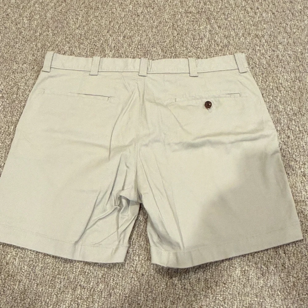 J. Crew flat front light khaki Shorts, 34”x7”, like new - Picture 4 of 4